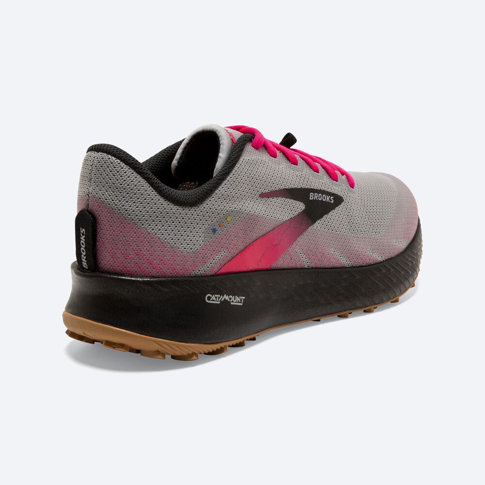 Women's Brooks Catamount Trail Running Shoes Grey/Pink/Black | USA58642