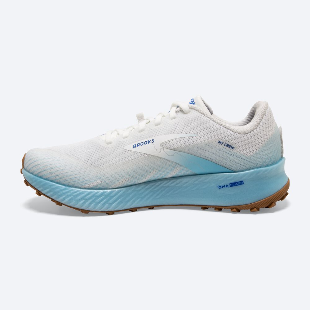 Women's Brooks Catamount Trail Running Shoes White/Light Turquoise/Blue | USA80679