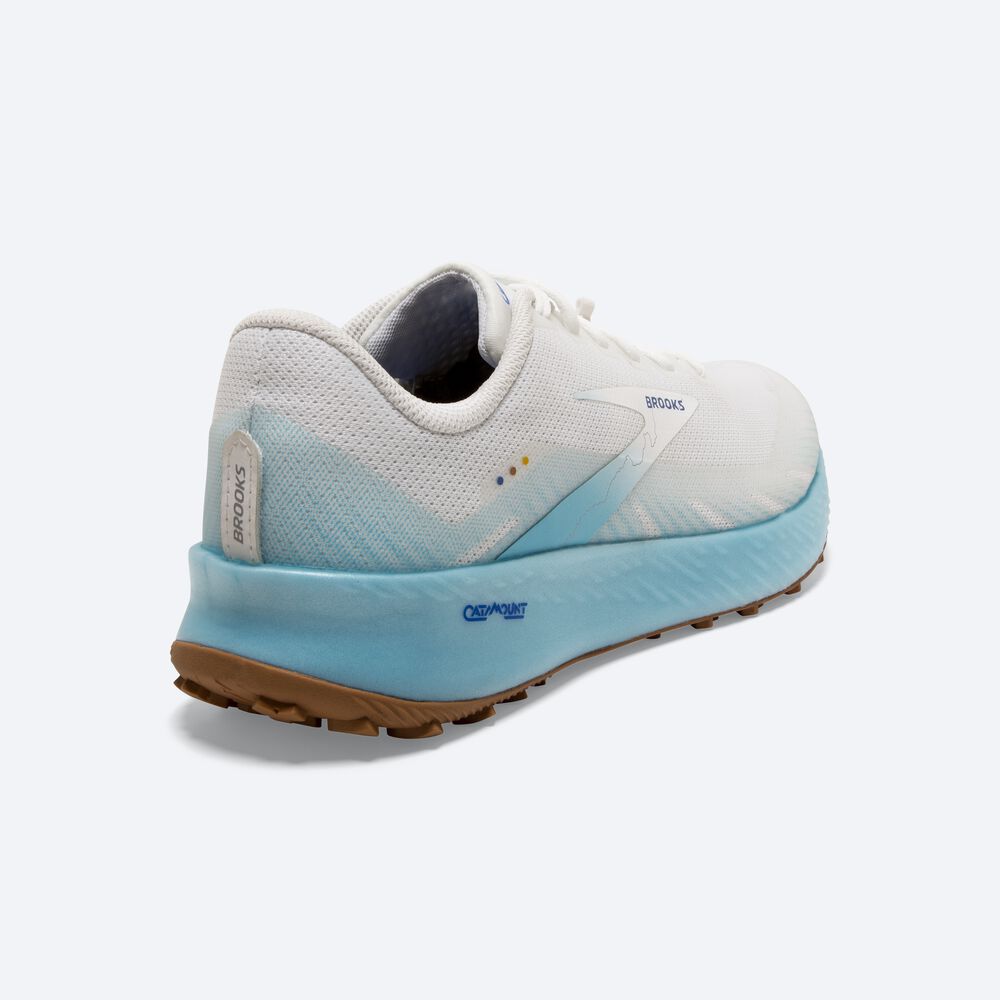 Women's Brooks Catamount Trail Running Shoes White/Light Turquoise/Blue | USA80679