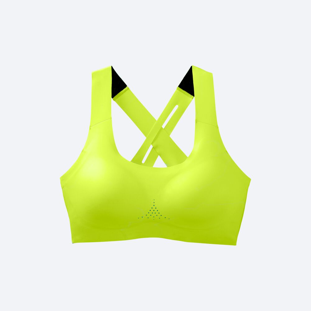 Women\'s Brooks Dare Crossback Run Bra 2.0 Sports Bras Yellow | USA43815