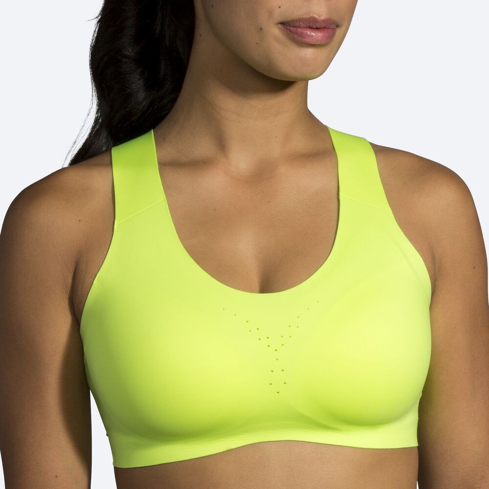 Women's Brooks Dare Crossback Run Bra Sports Bras Yellow | USA06397