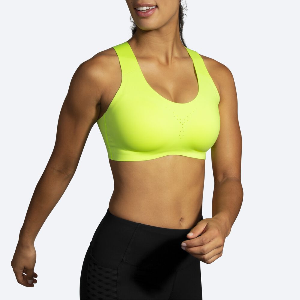 Women's Brooks Dare Crossback Run Bra Sports Bras Yellow | USA06397