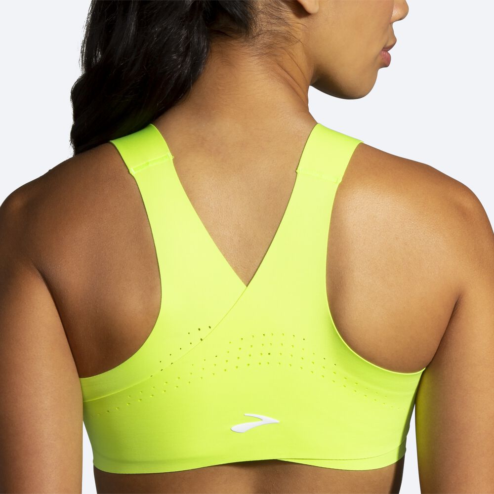 Women's Brooks Dare Crossback Run Bra Sports Bras Yellow | USA06397