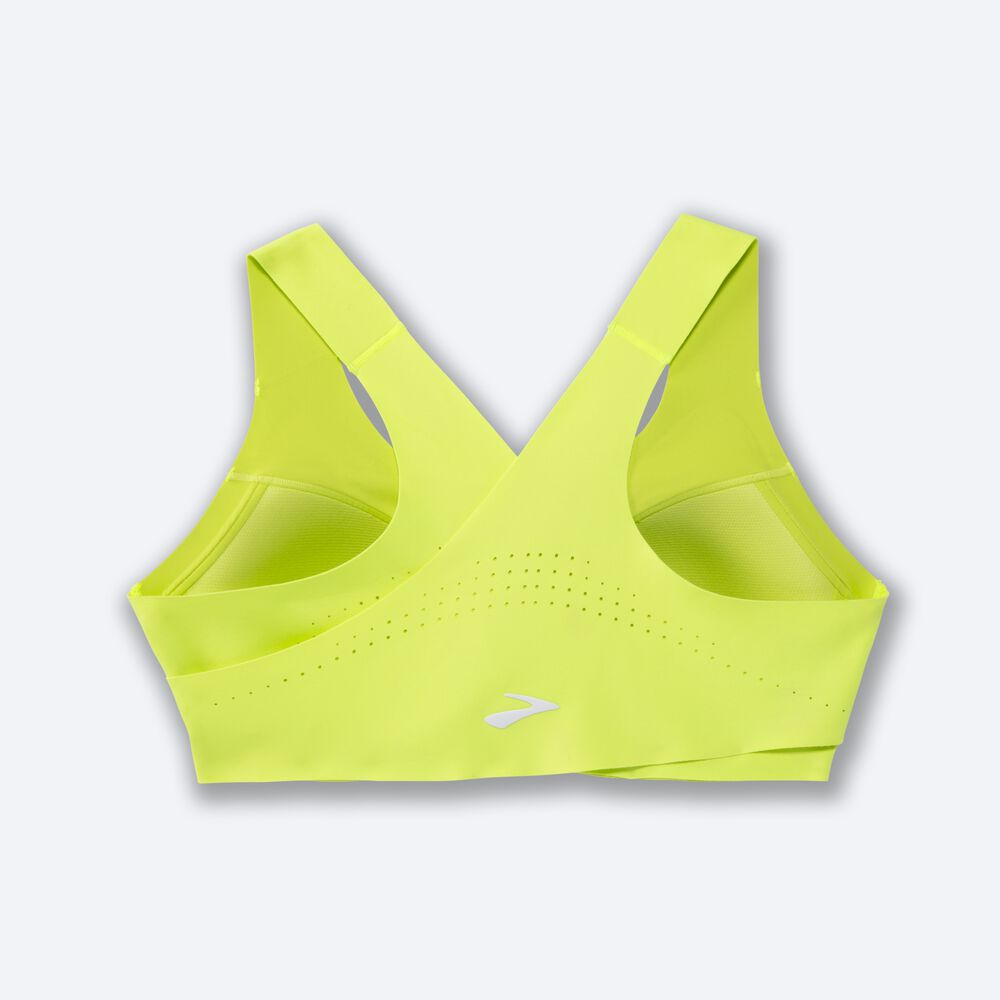 Women's Brooks Dare Crossback Run Bra Sports Bras Yellow | USA06397