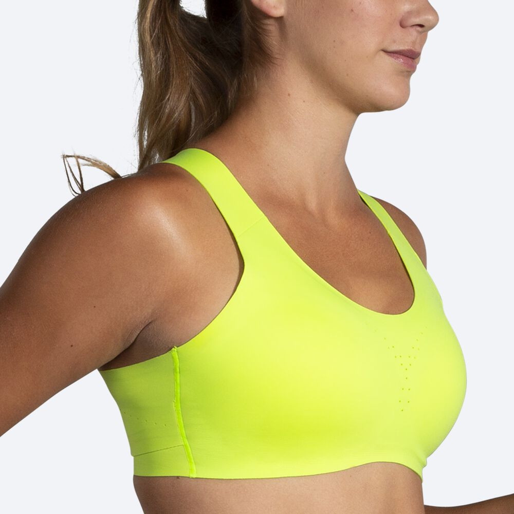 Women's Brooks Dare Crossback Run Bra Sports Bras Yellow | USA06397