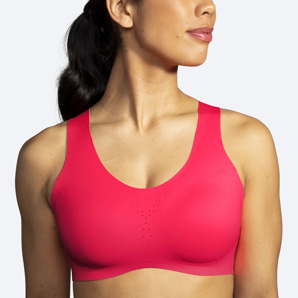 Women's Brooks Dare Crossback Run Bra Sports Bras Pink | USA13209