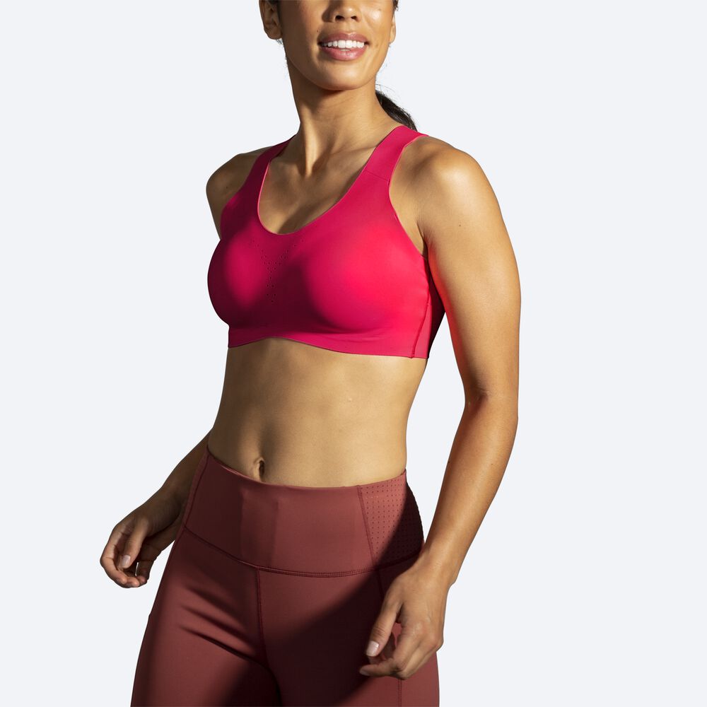 Women's Brooks Dare Crossback Run Bra Sports Bras Pink | USA13209