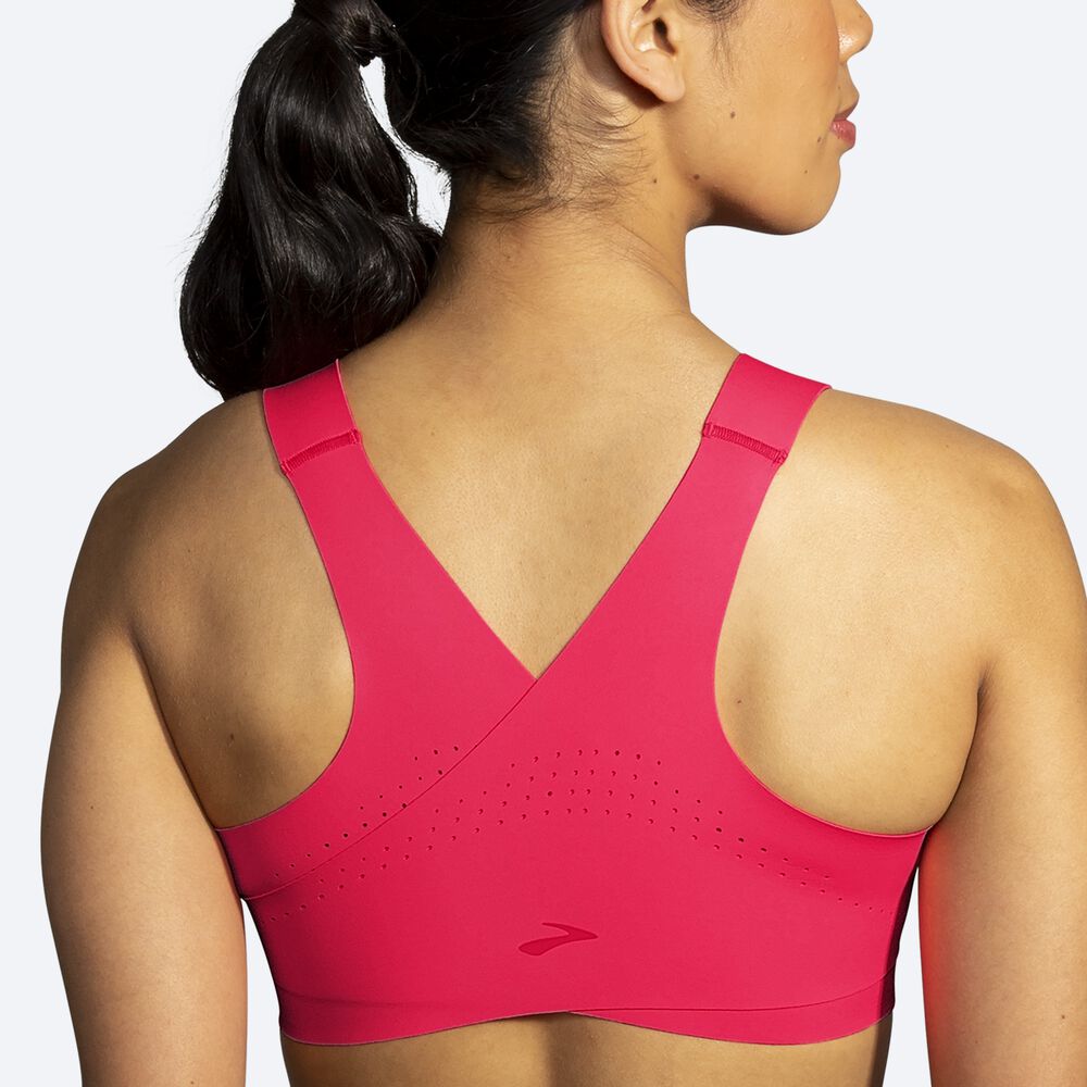 Women's Brooks Dare Crossback Run Bra Sports Bras Pink | USA13209