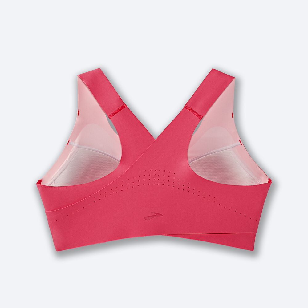 Women's Brooks Dare Crossback Run Bra Sports Bras Pink | USA13209