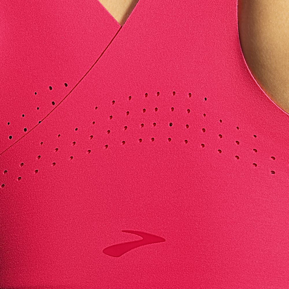 Women's Brooks Dare Crossback Run Bra Sports Bras Pink | USA13209