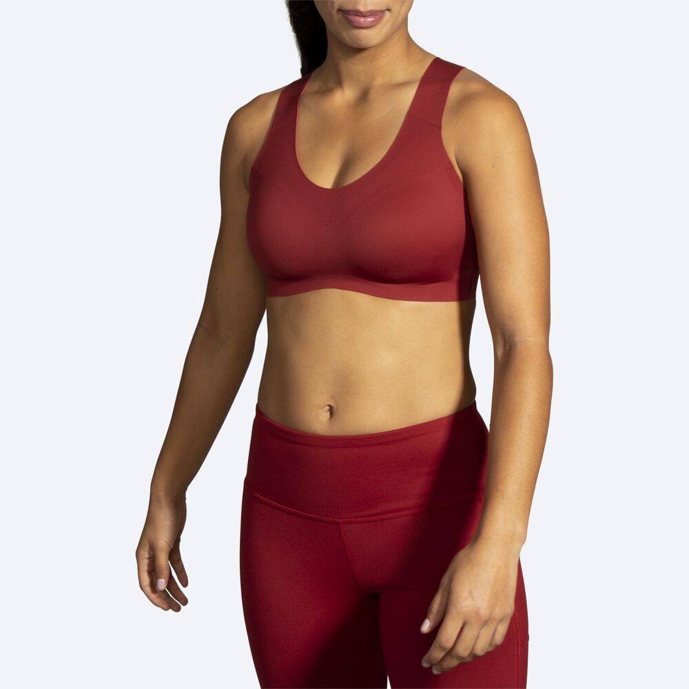 Women's Brooks Dare Crossback Run Bra Sports Bras Red | USA45861