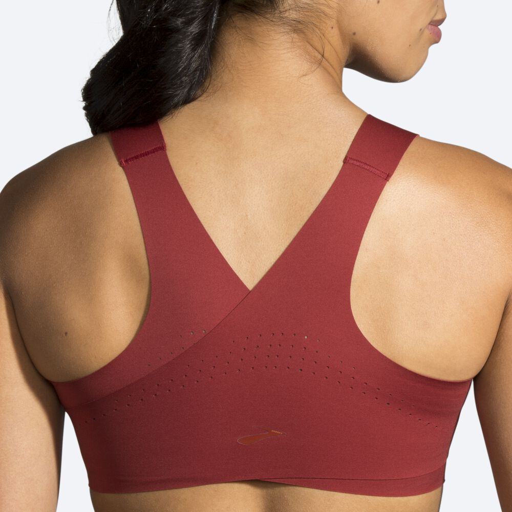 Women's Brooks Dare Crossback Run Bra Sports Bras Red | USA45861