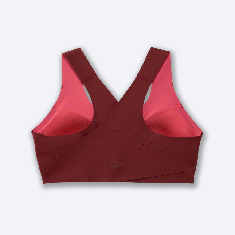 Women's Brooks Dare Crossback Run Bra Sports Bras Red | USA45861