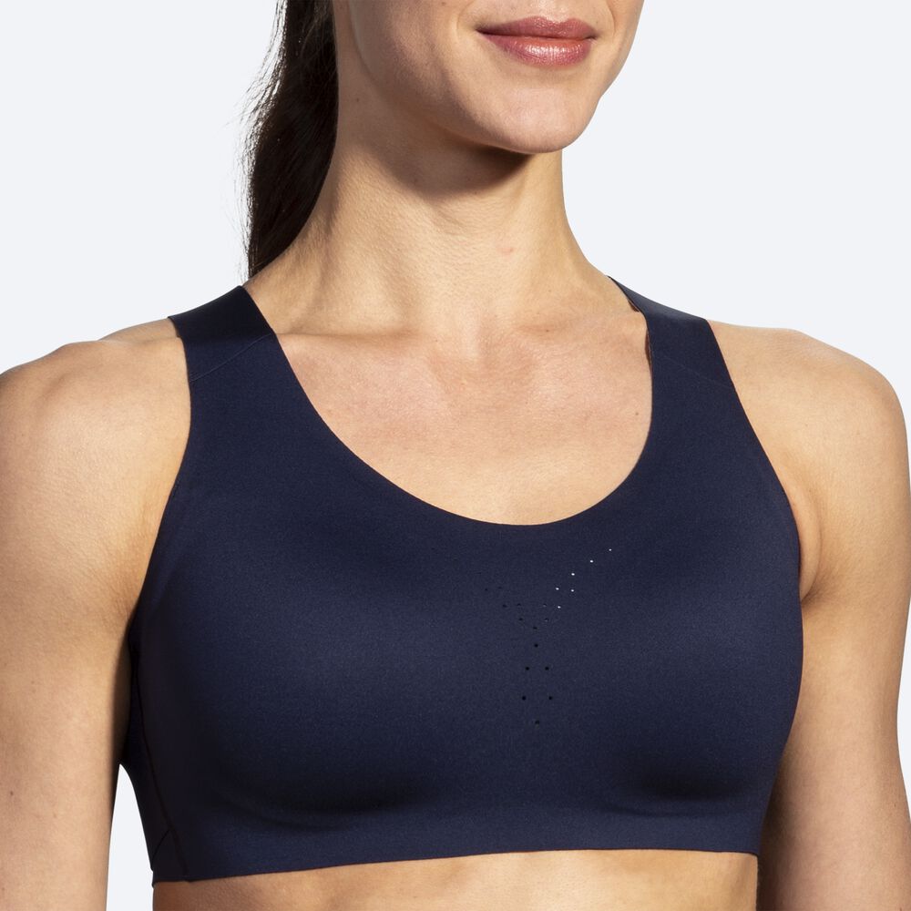 Women's Brooks Dare Crossback Run Bra Sports Bras Navy | USA80615