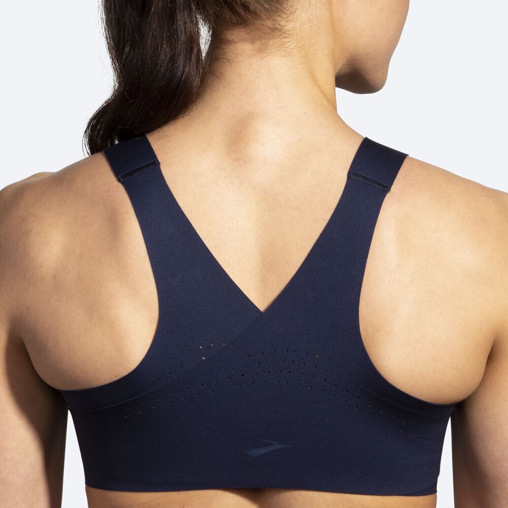 Women's Brooks Dare Crossback Run Bra Sports Bras Navy | USA80615