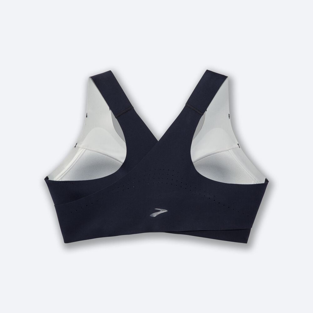 Women's Brooks Dare Crossback Run Bra Sports Bras Navy | USA80615