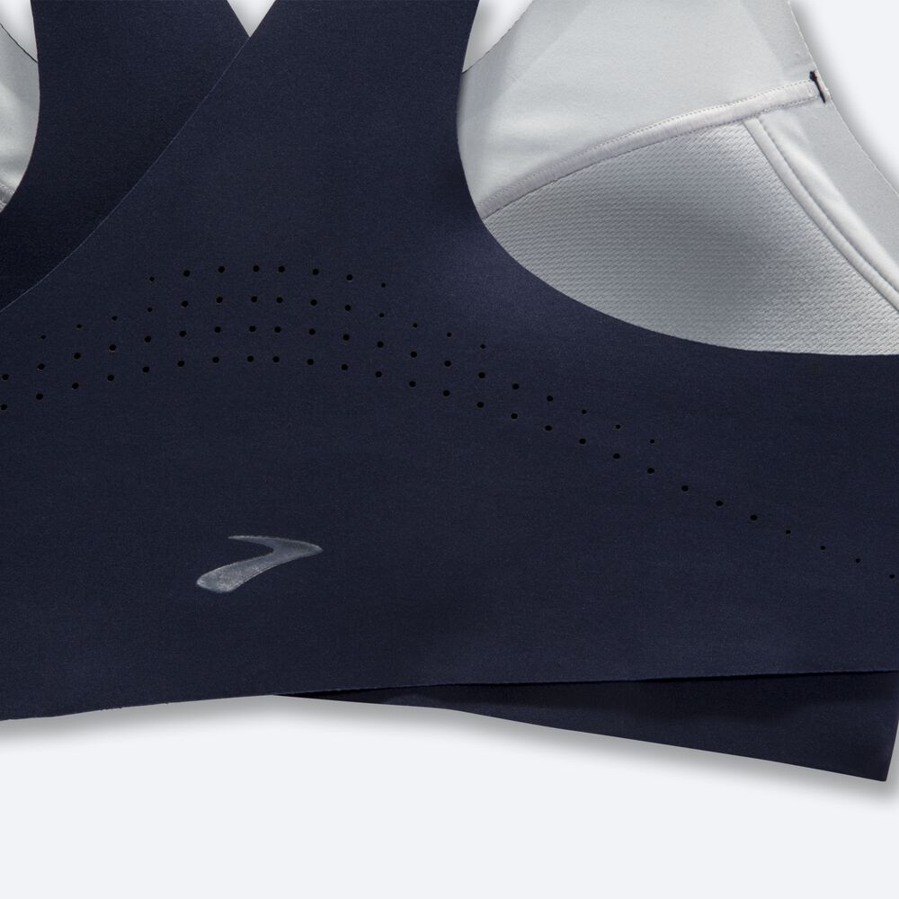 Women's Brooks Dare Crossback Run Bra Sports Bras Navy | USA80615