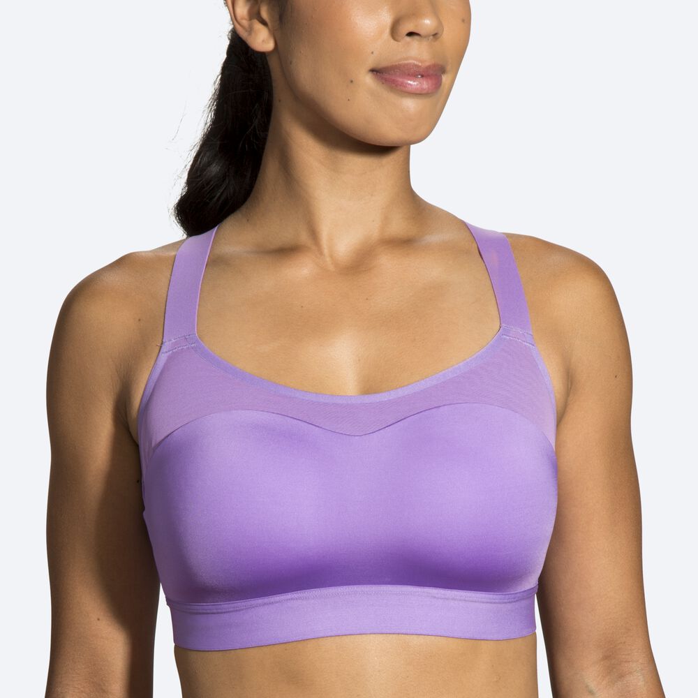 Women's Brooks Dare Racerback Run Bra Sports Bras Purple | USA09218