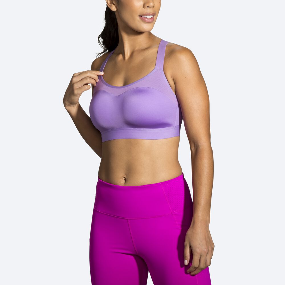 Women's Brooks Dare Racerback Run Bra Sports Bras Purple | USA09218