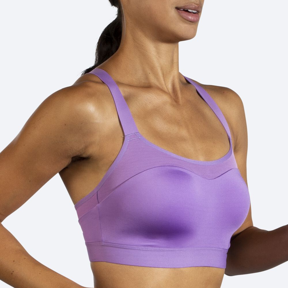 Women's Brooks Dare Racerback Run Bra Sports Bras Purple | USA09218