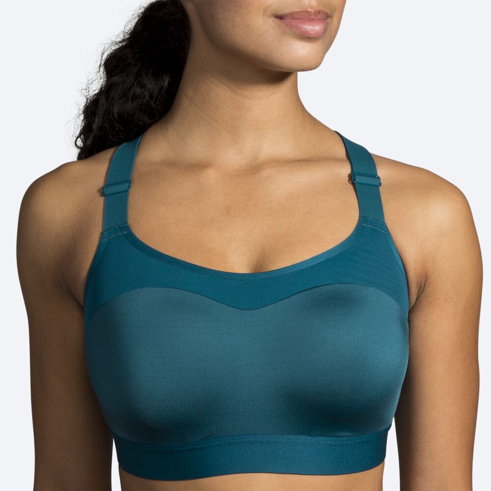 Women's Brooks Dare Racerback Run Bra Sports Bras Deep/Light Green | USA35620