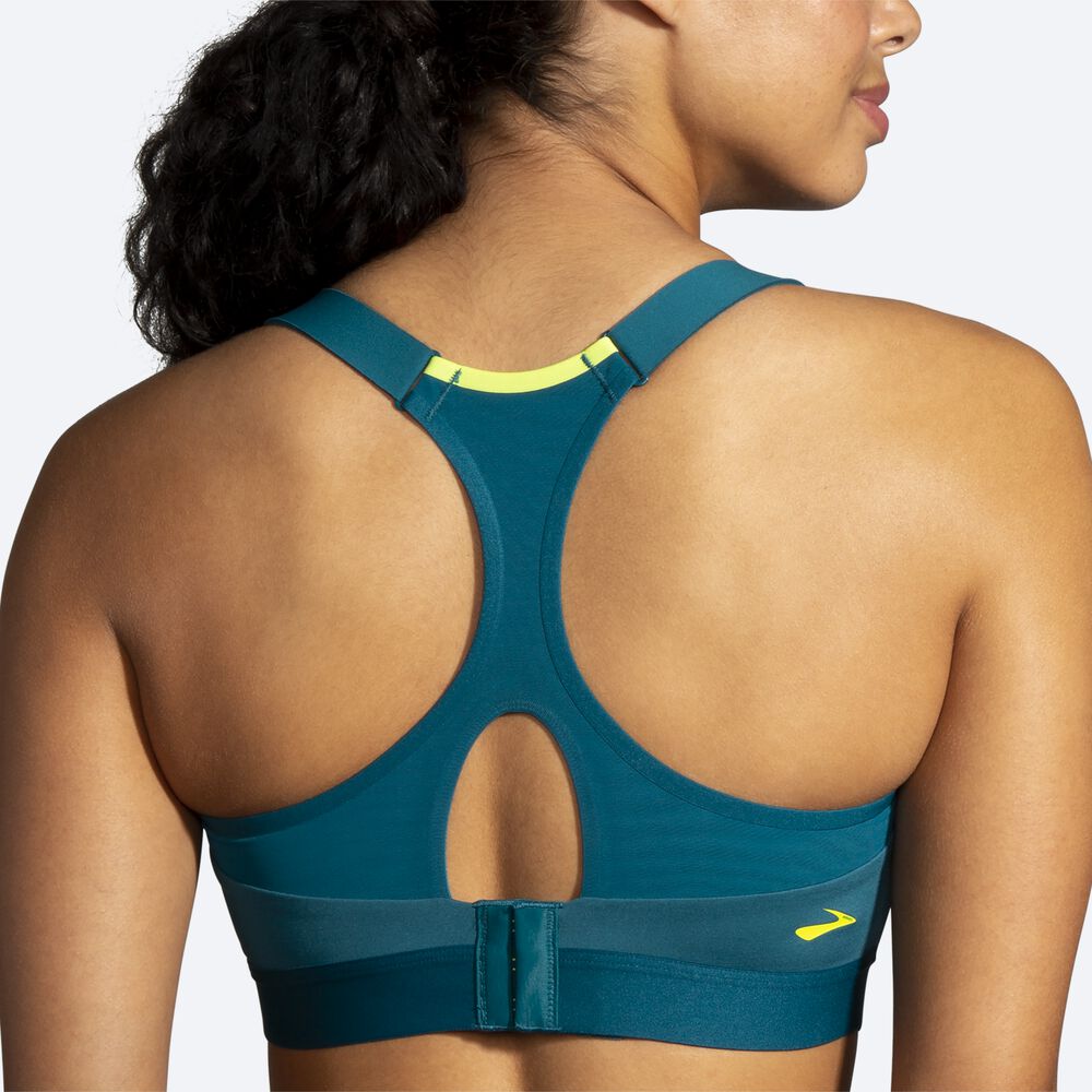 Women's Brooks Dare Racerback Run Bra Sports Bras Deep/Light Green | USA35620