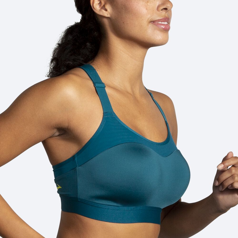 Women's Brooks Dare Racerback Run Bra Sports Bras Deep/Light Green | USA35620