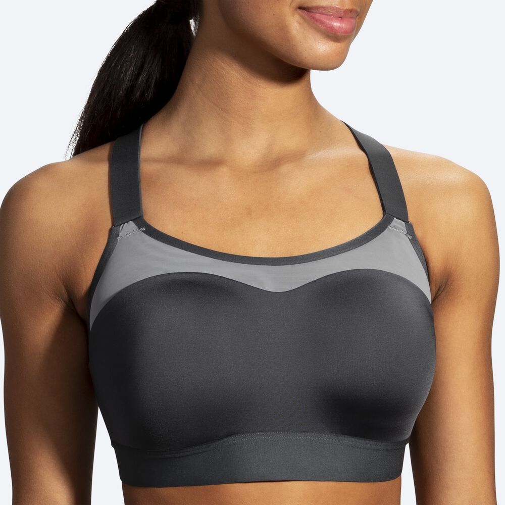 Women's Brooks Dare Racerback Run Bra Sports Bras Grey | USA40598