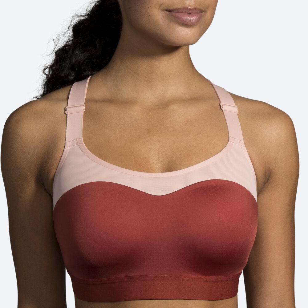 Women's Brooks Dare Racerback Run Bra Sports Bras Rose | USA65398