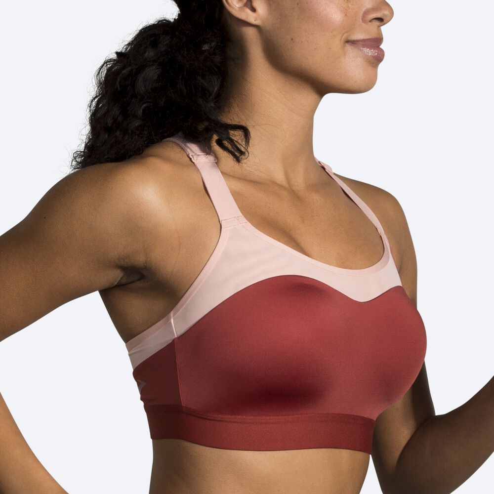 Women's Brooks Dare Racerback Run Bra Sports Bras Rose | USA65398