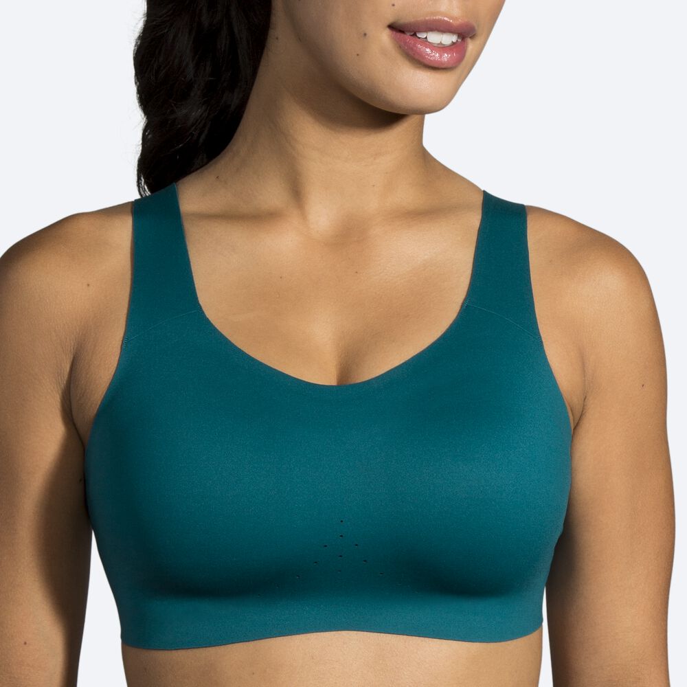 Women's Brooks Dare Scoopback Run Bra Sports Bras Deep/Light Green | USA49528