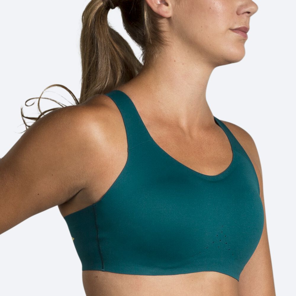 Women's Brooks Dare Scoopback Run Bra Sports Bras Deep/Light Green | USA49528