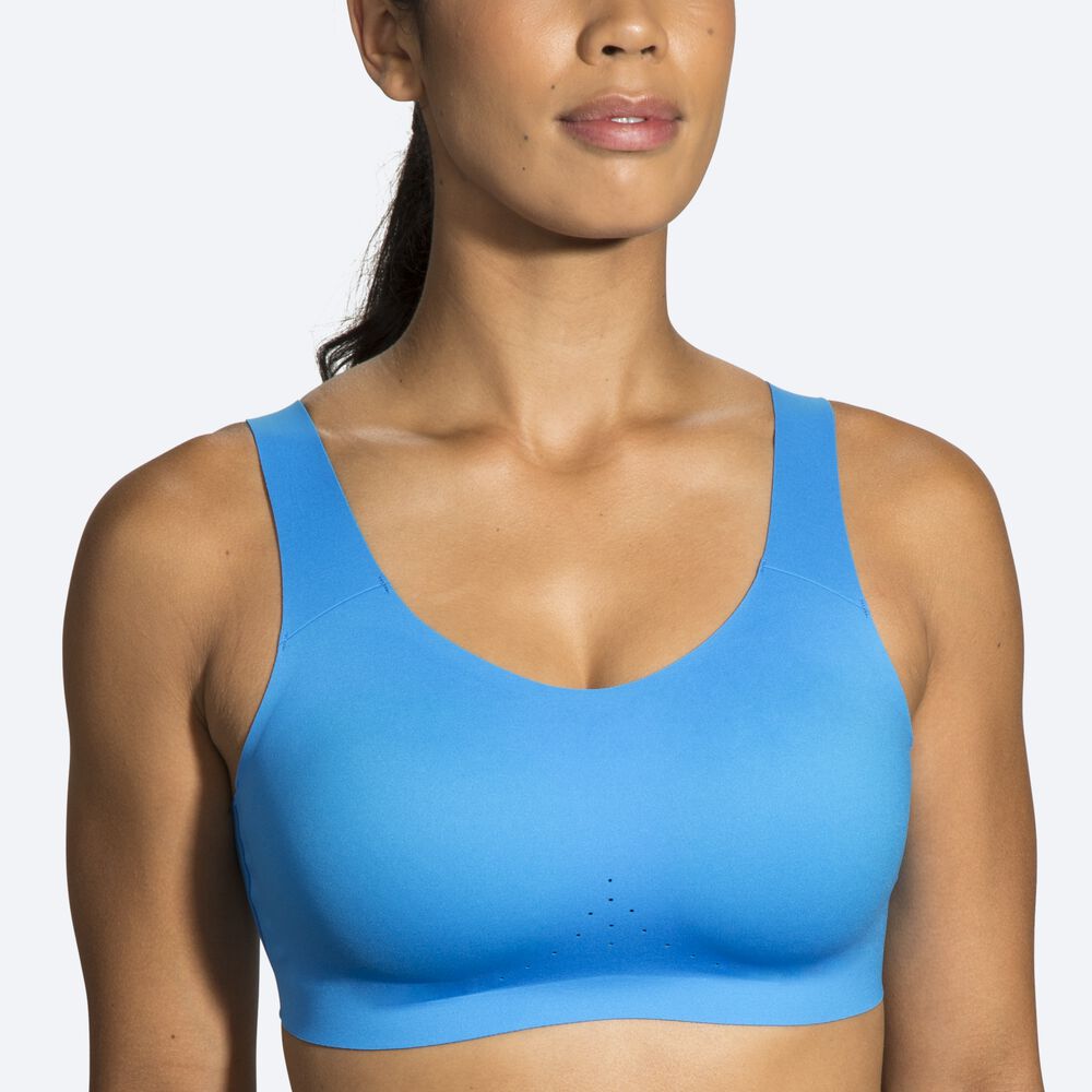 Women's Brooks Dare Scoopback Run Bra Sports Bras Blue/Navy | USA53810