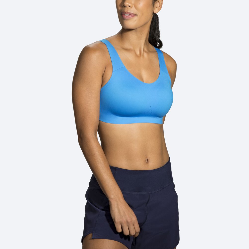 Women's Brooks Dare Scoopback Run Bra Sports Bras Blue/Navy | USA53810