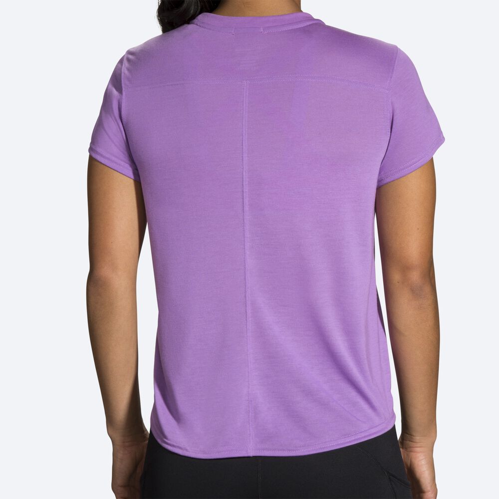 Women's Brooks Distance Graphic Short Sleeve T-Shirts Purple | USA69103