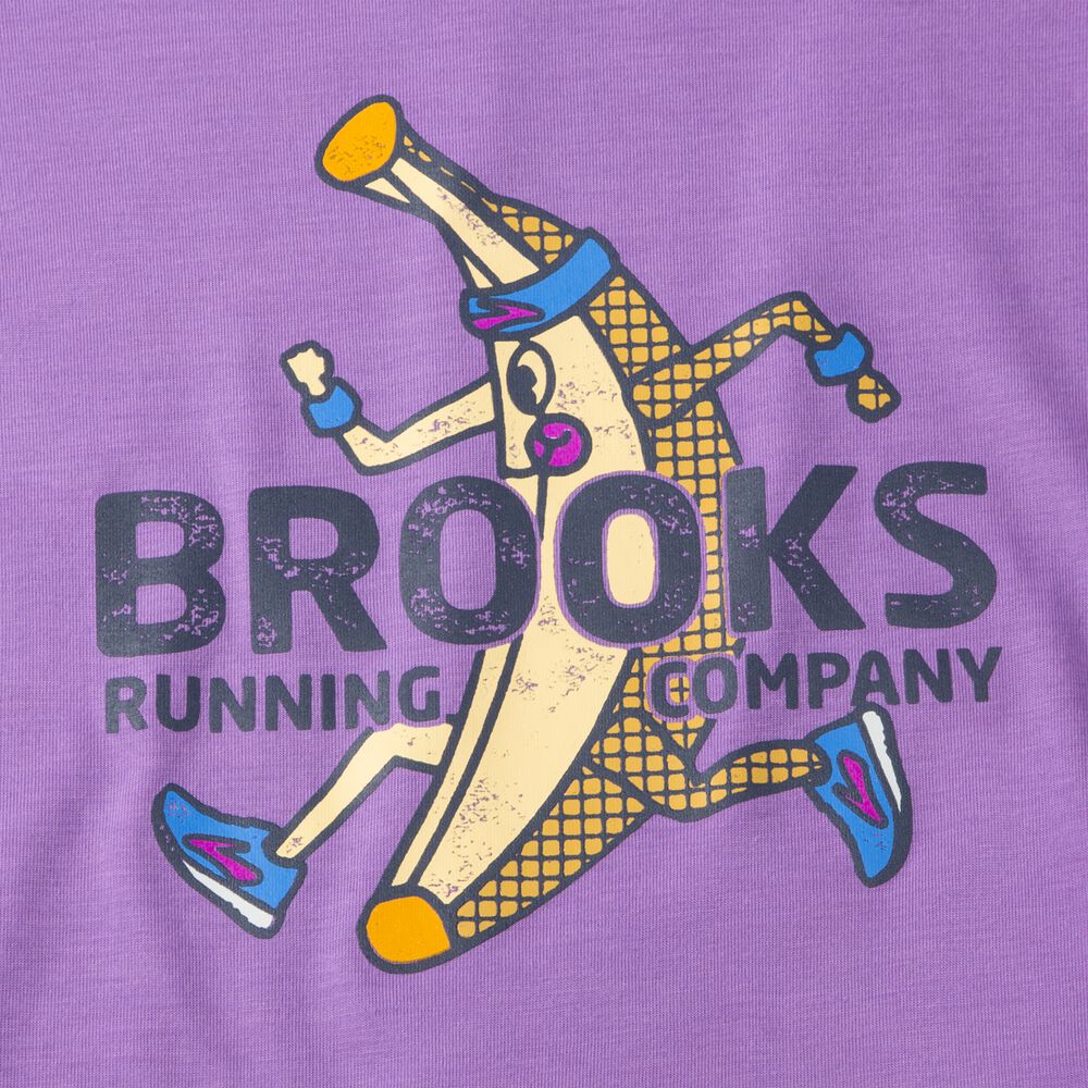 Women's Brooks Distance Graphic Short Sleeve T-Shirts Purple | USA69103