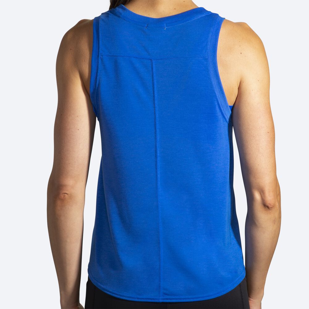 Women's Brooks Distance Graphic Tanks Blue | USA20149