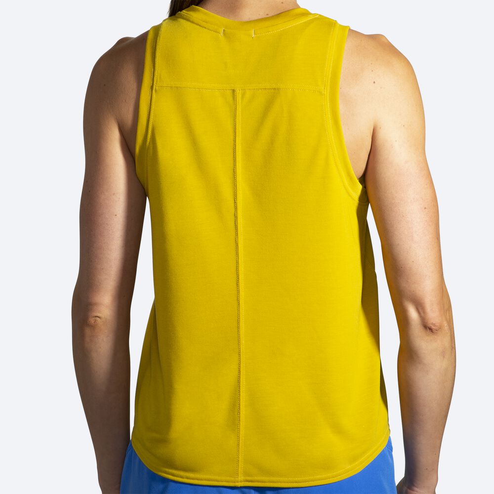 Women's Brooks Distance Graphic Tanks Gold | USA46318