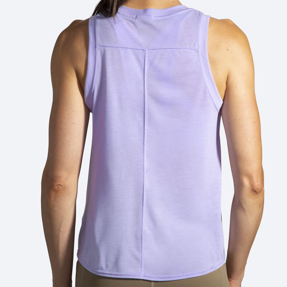 Women's Brooks Distance Graphic Tanks Purple Grey | USA91538