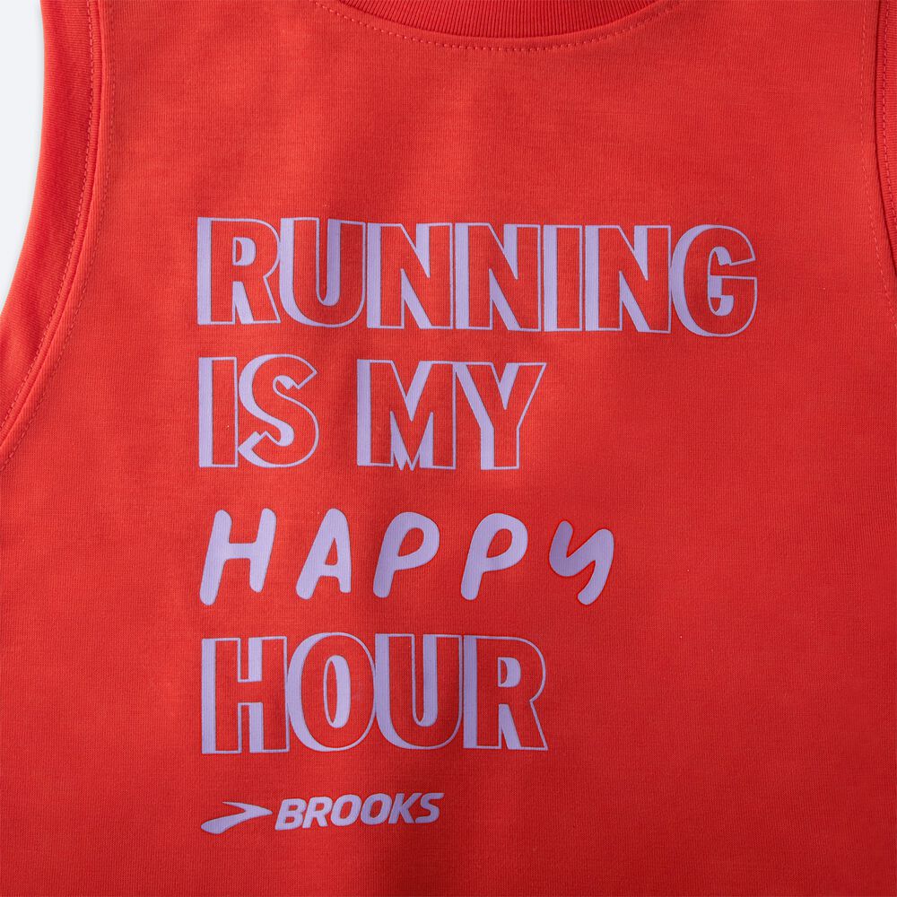 Women's Brooks Distance Graphic Tanks Red | USA06534