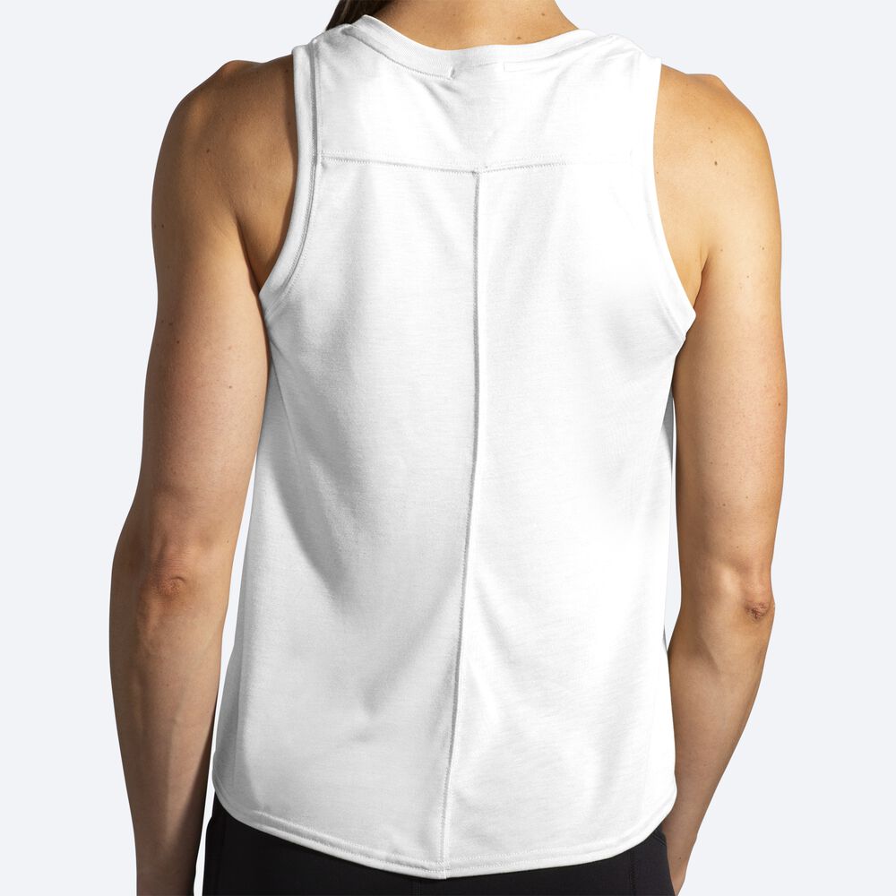 Women's Brooks Distance Graphic Tanks White | USA90814