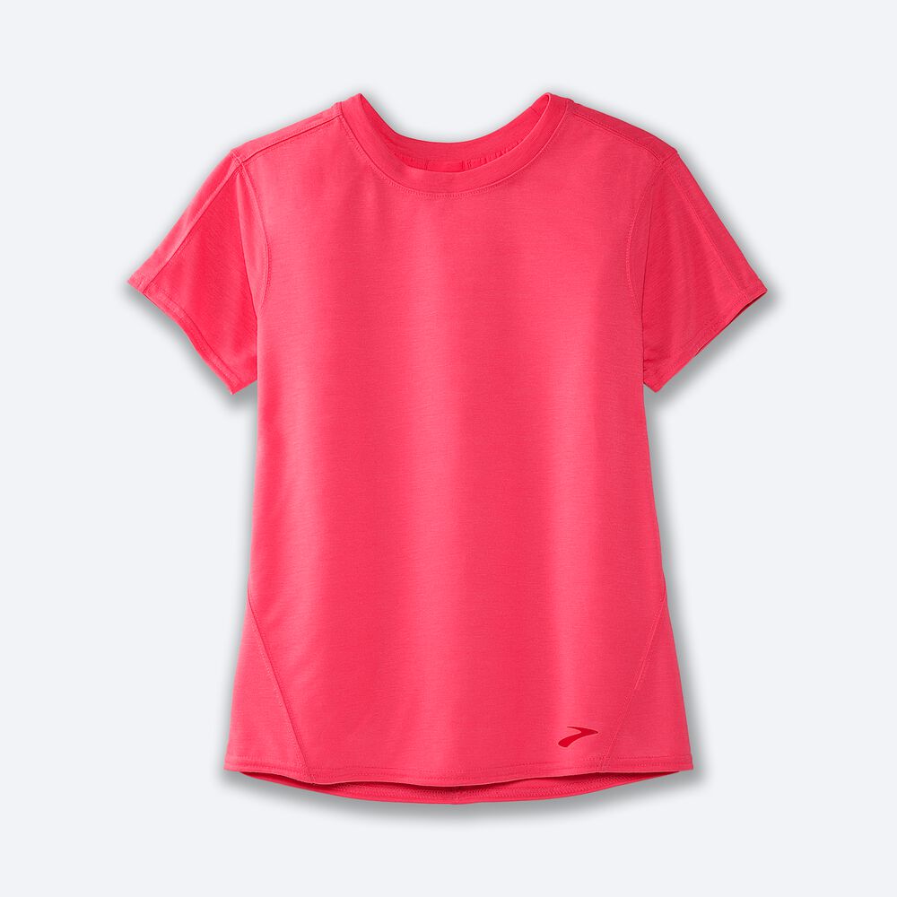 Women\'s Brooks Distance Short Sleeve T-Shirts Pink | USA79304