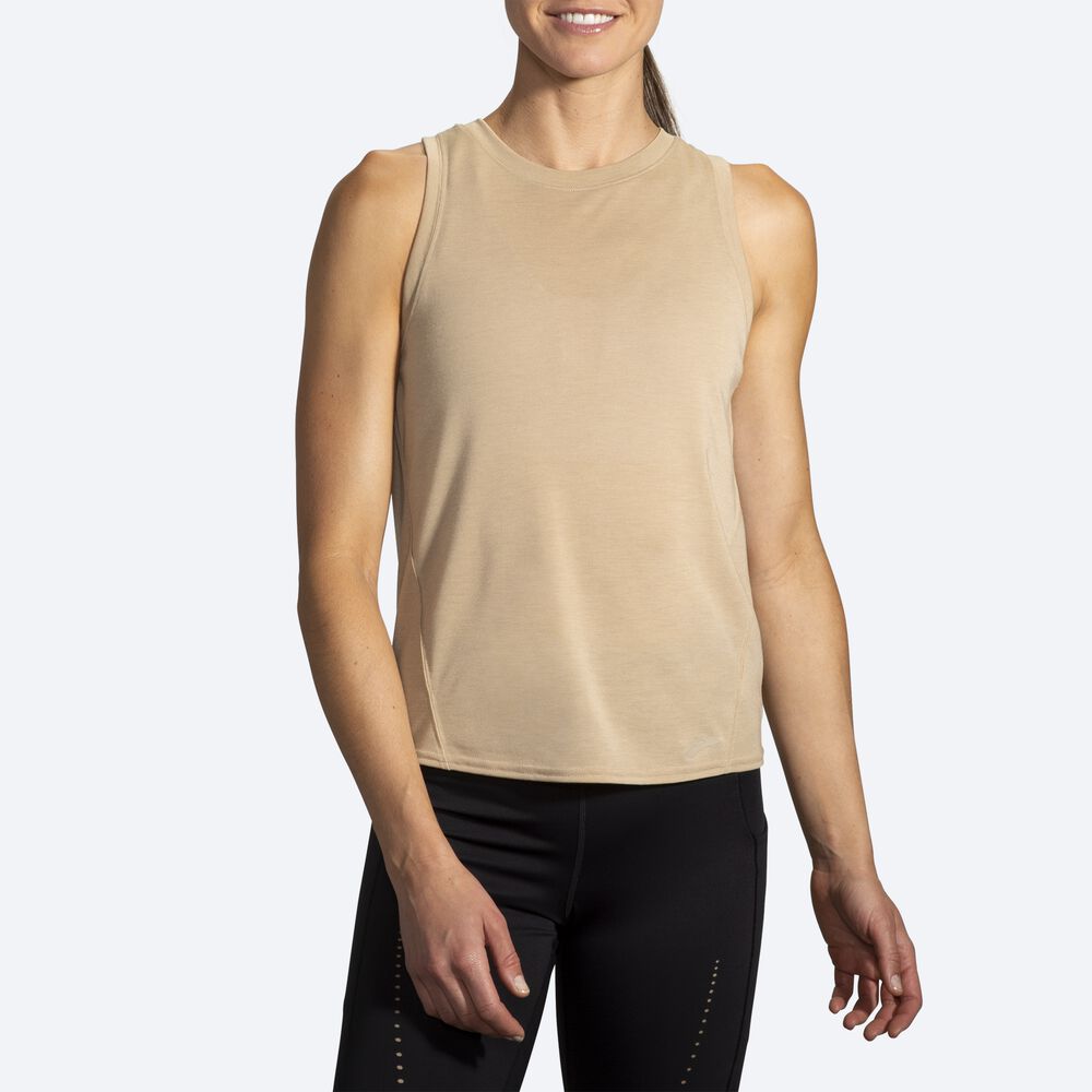 Women's Brooks Distance Tanks Beige | USA91628