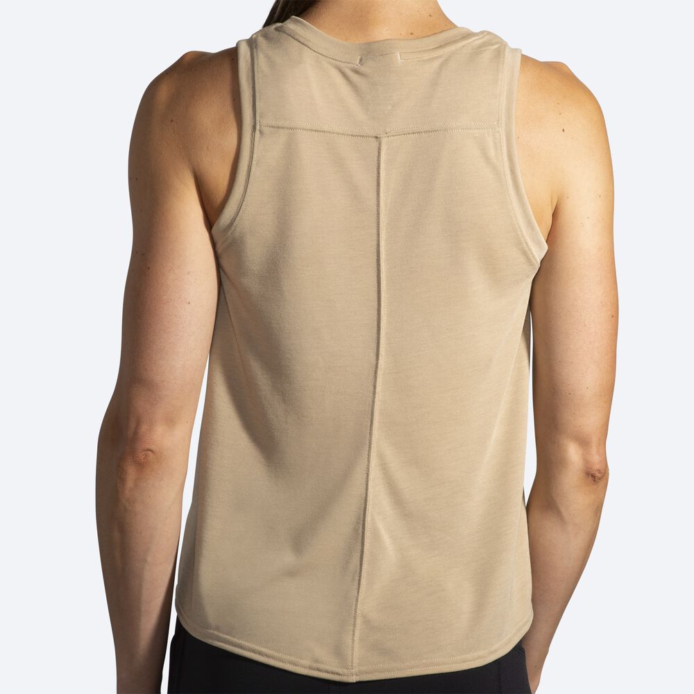 Women's Brooks Distance Tanks Beige | USA91628