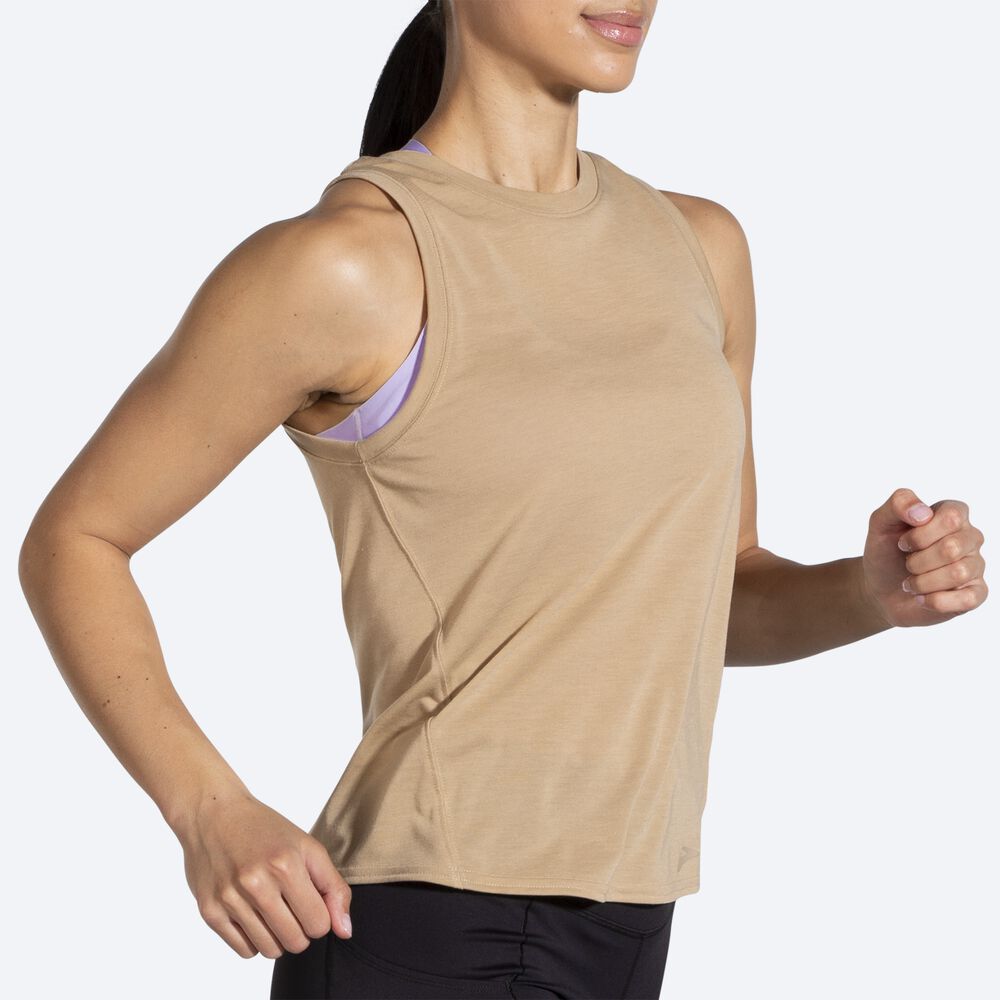 Women's Brooks Distance Tanks Beige | USA91628