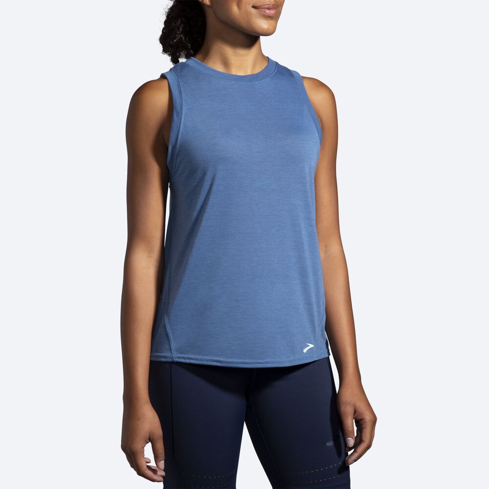 Women's Brooks Distance Tanks Blue Grey | USA38702