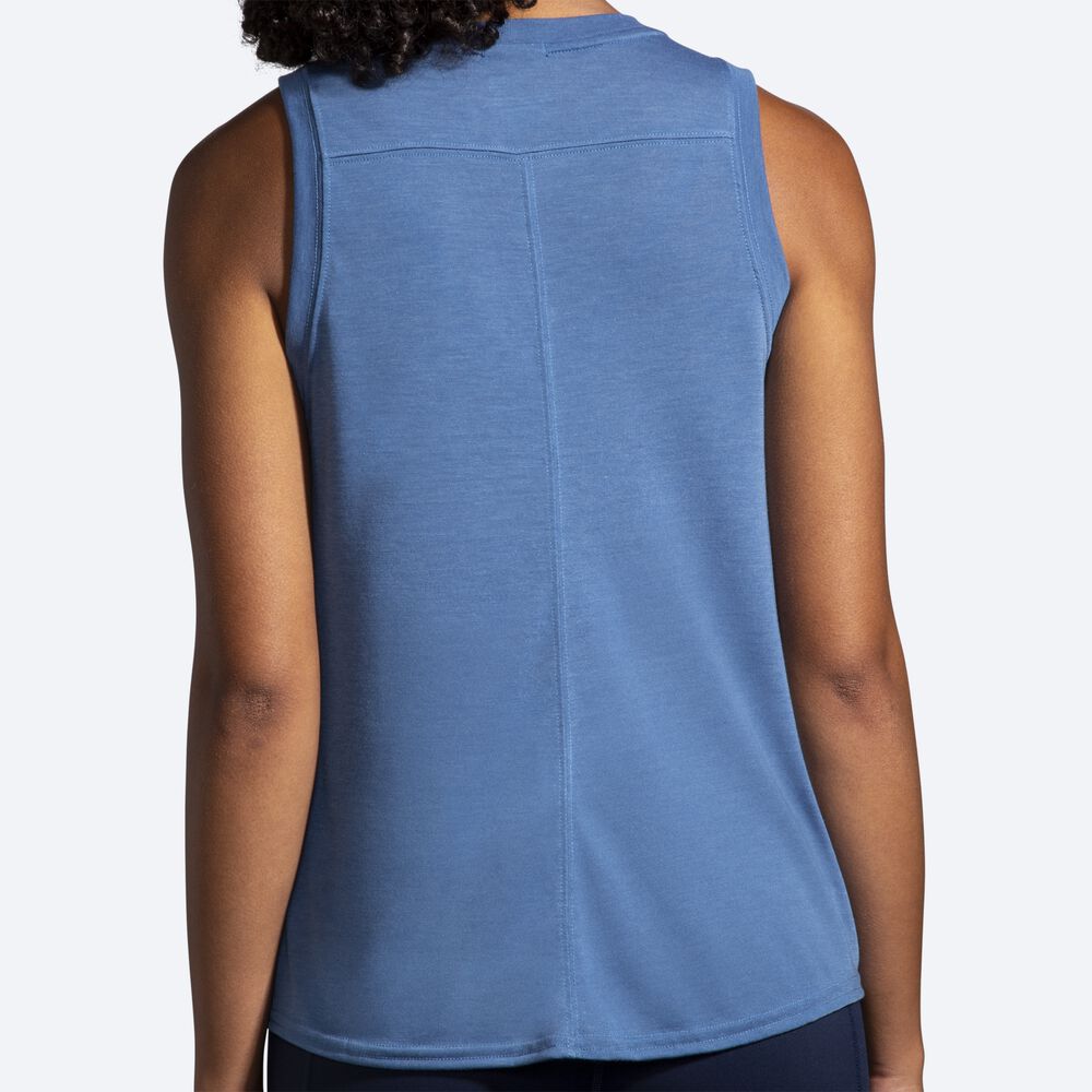 Women's Brooks Distance Tanks Blue Grey | USA38702