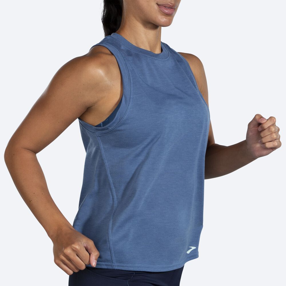 Women's Brooks Distance Tanks Blue Grey | USA38702