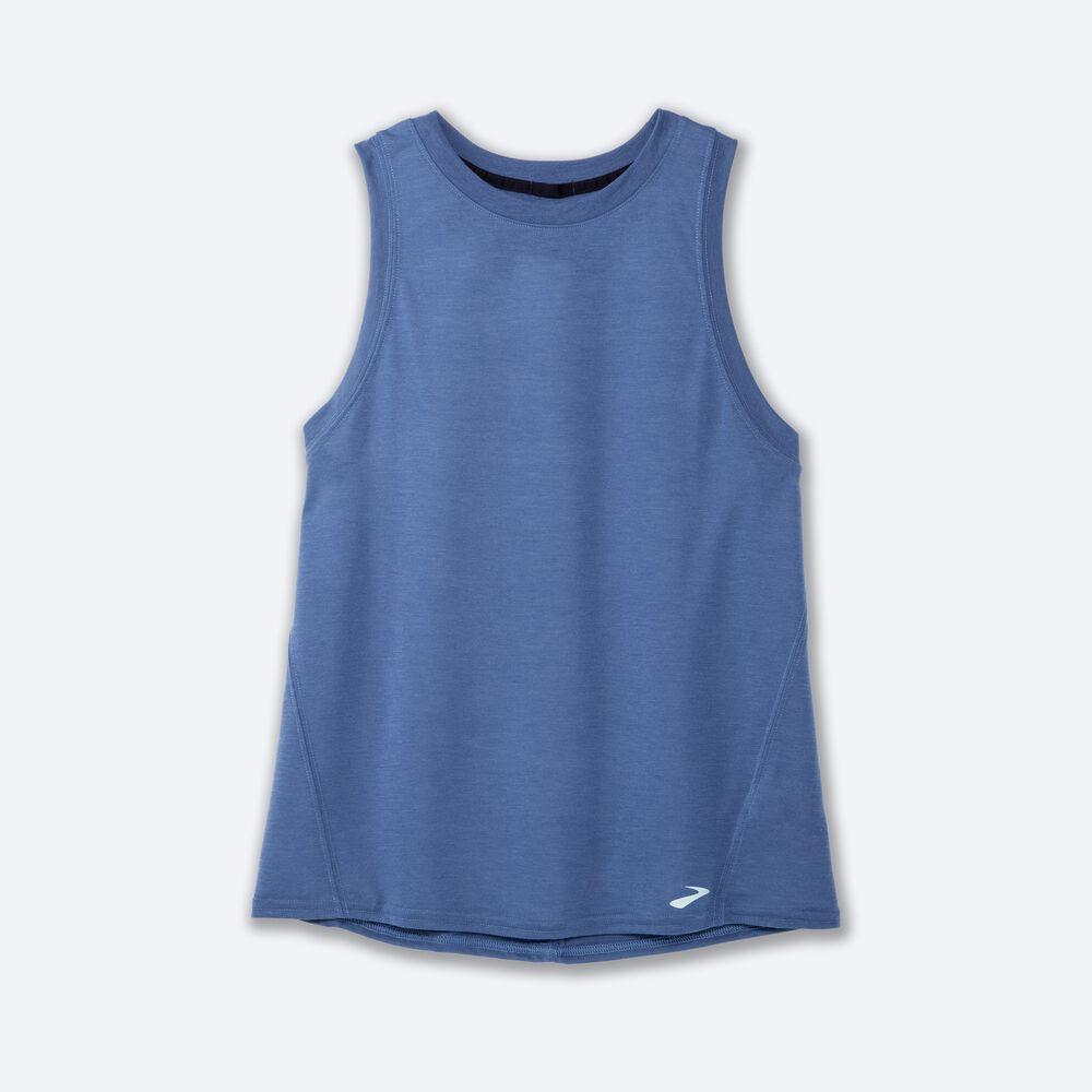 Women\'s Brooks Distance Tanks Blue Grey | USA38702