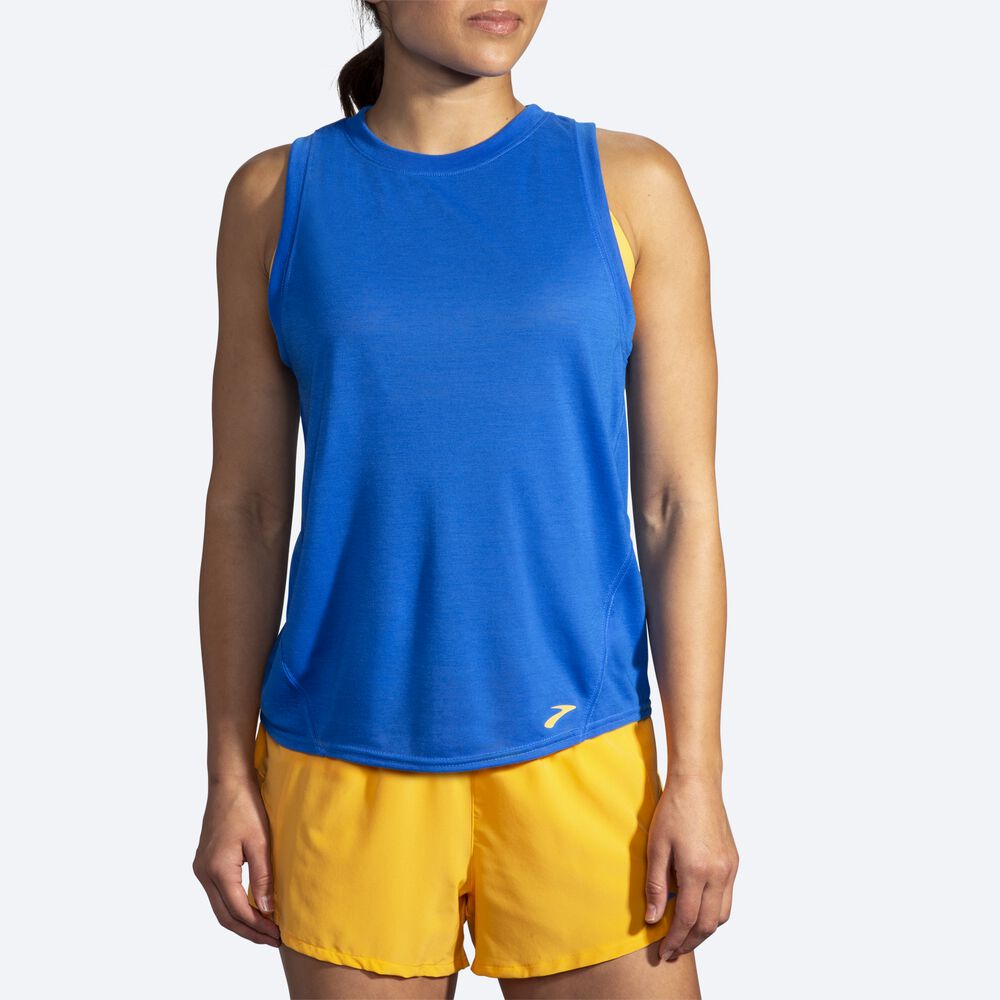 Women's Brooks Distance Tanks Blue | USA06789